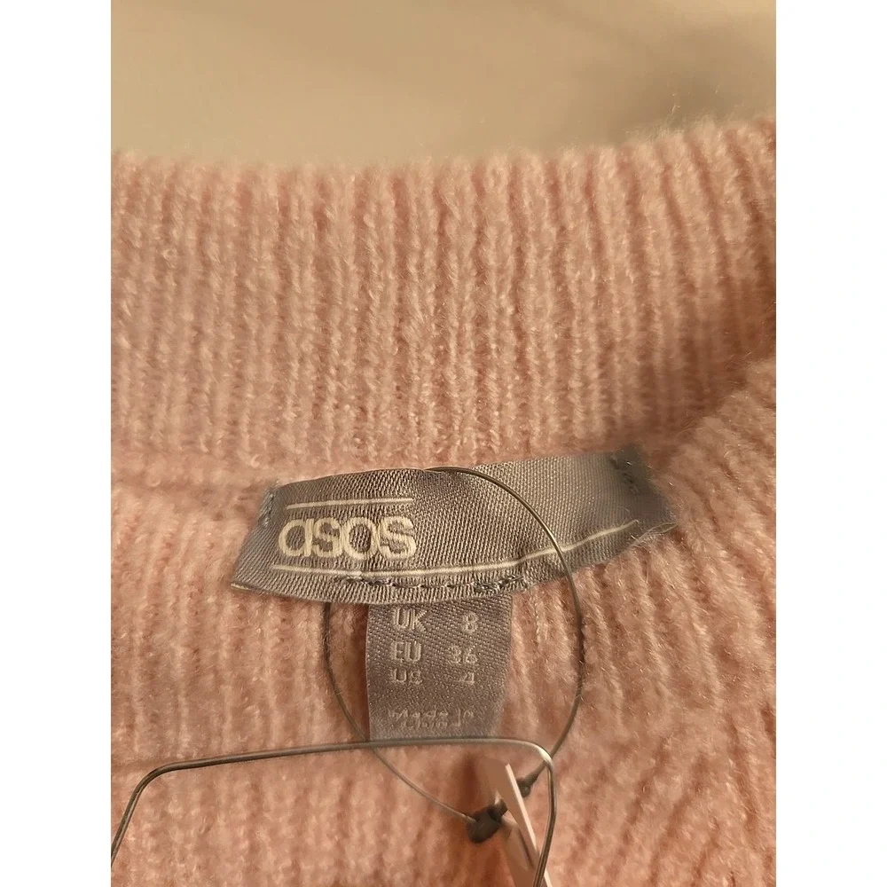 ASOS Womens Pink Long Sleeve Sweater Size 4 NWT - Picture 2 of 8
